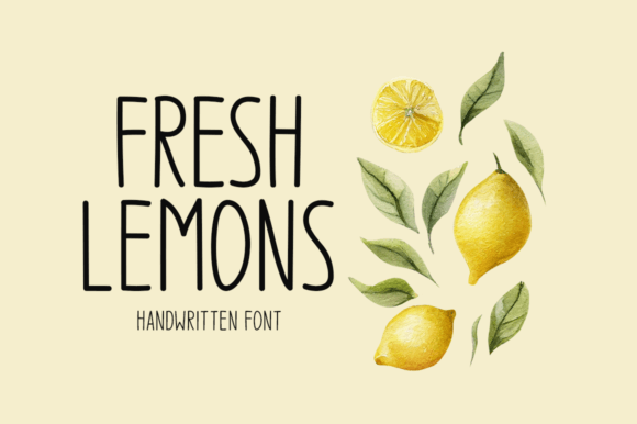 Fresh Lemons: A Handwritten Font for Creative Projects