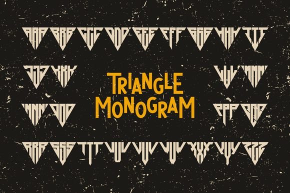 Triangle Monogram: Elevating Design with Unique Three-Word Calligraphy